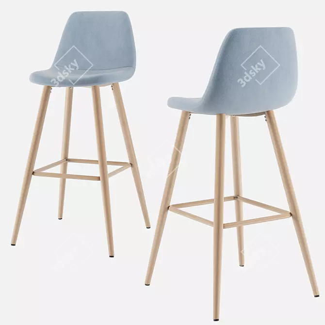 Sleek Santyago Bar Stool 3D model image 1