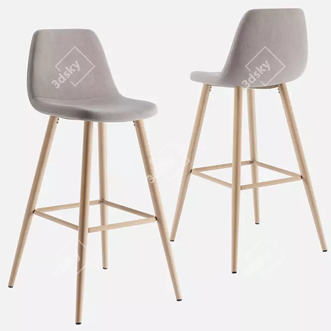 Sleek Santyago Bar Stool 3D model image 3