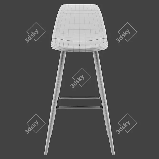 Sleek Santyago Bar Stool 3D model image 5