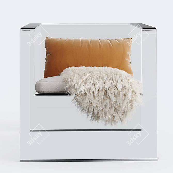 Modern Clear Acrylic Armchair 3D model image 4