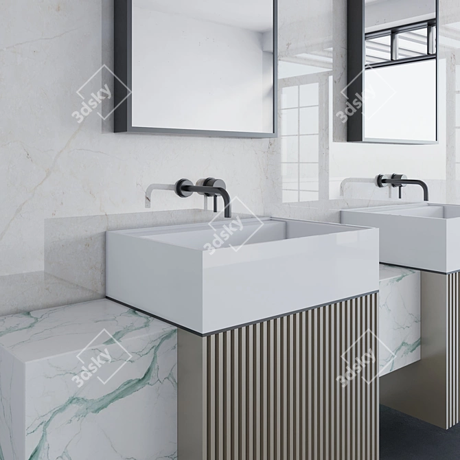 Modern Bathroom furniture T2 3D model image 2