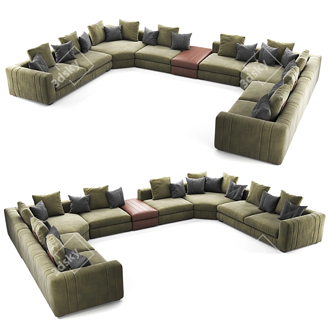 Contemporary Lapo Modular Sofa 3D model image 2