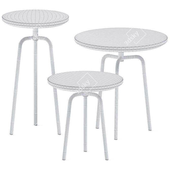 Elegant Scala Coffee Table Set 3D model image 3