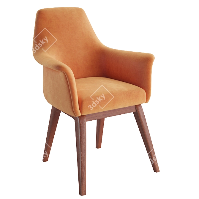 Elegant Wood Armchair: Viva 3D model image 2