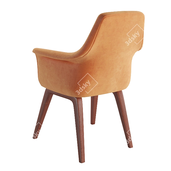 Elegant Wood Armchair: Viva 3D model image 4