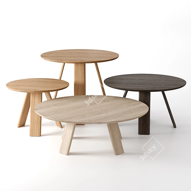 Jardan Flo Low Tables: Stylish Options in Various Sizes and Finishes 3D model image 3