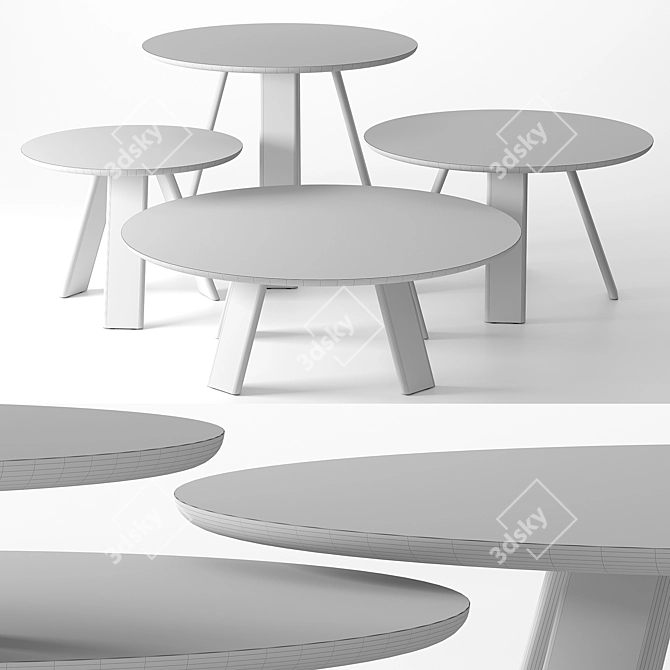 Jardan Flo Low Tables: Stylish Options in Various Sizes and Finishes 3D model image 6