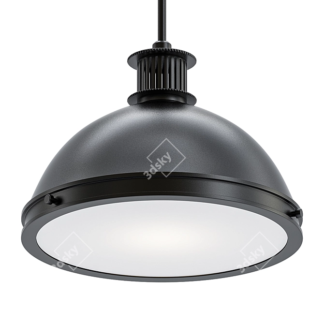 Industrial Metal Pendant Light 3D model image 1