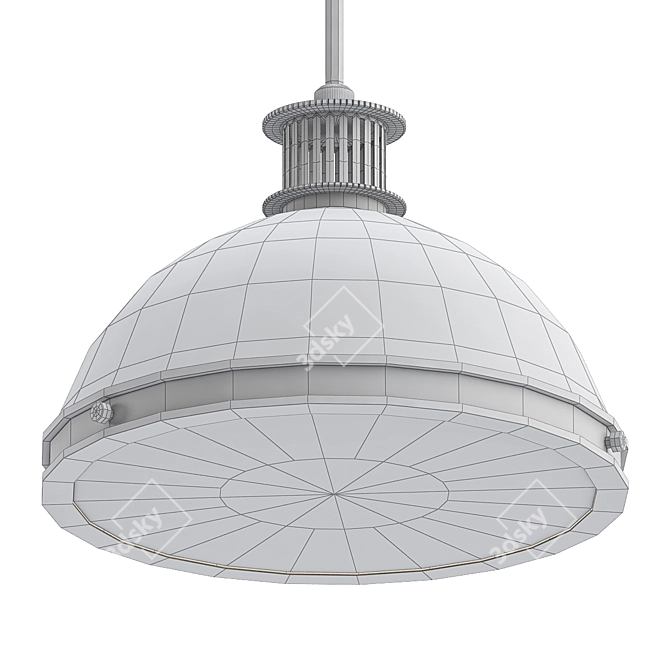 Industrial Metal Pendant Light 3D model image 2