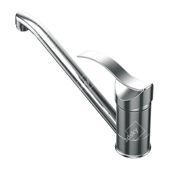 Sleek Chrome Faucet 3D model image 3