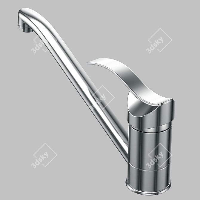 Sleek Chrome Faucet 3D model image 7