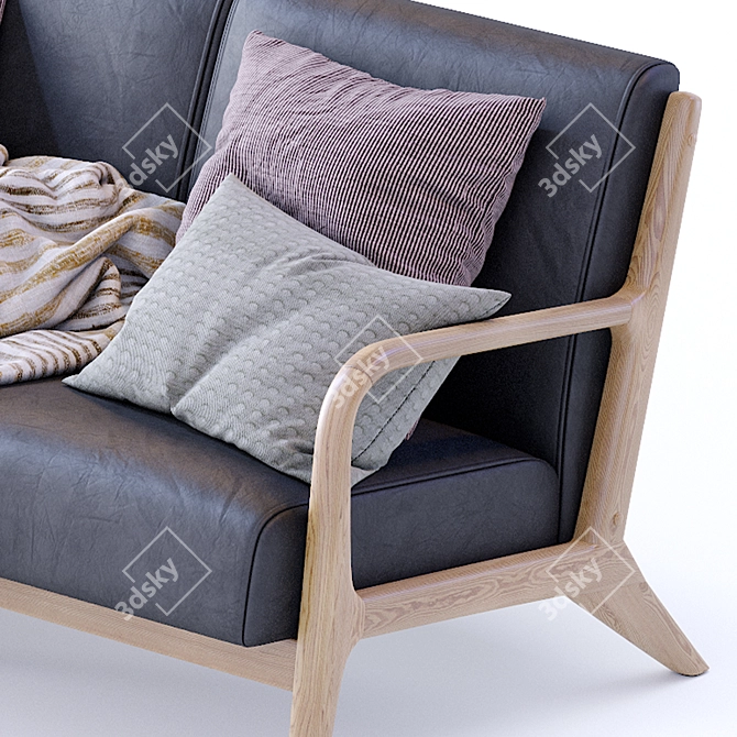 Mistana Ronaldo Leather Sofa 3D model image 5