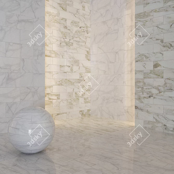 Elegant Marble Tiles 3D model image 2