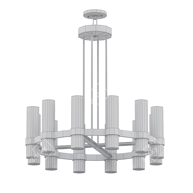 Elegant 12-Light Gallery Chandelier 3D model image 2