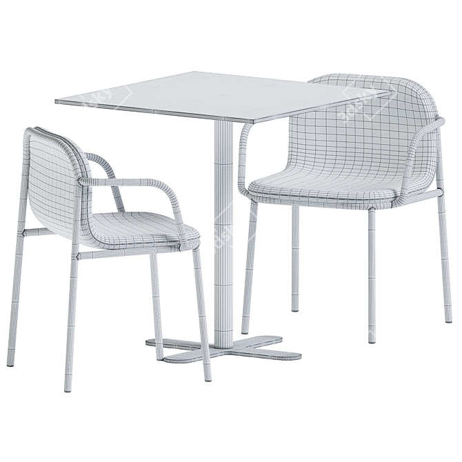 Modern Outdoor Table and Chair Set 3D model image 7