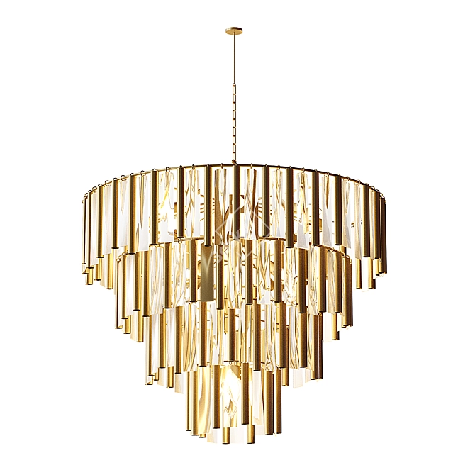 Zebrano Chandelier: Turkish Elegance 3D model image 1