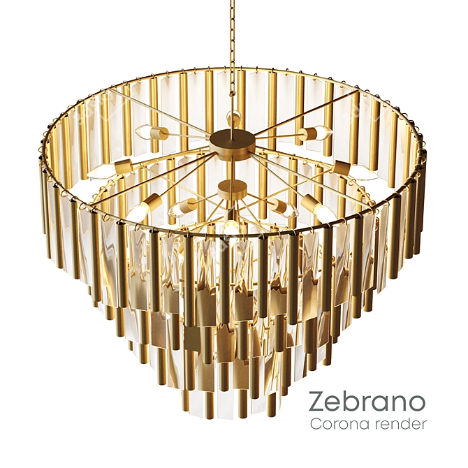 Zebrano Chandelier: Turkish Elegance 3D model image 2