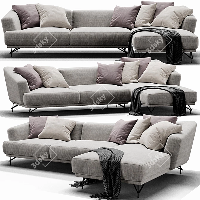 Luxurious Ditre Italia Lennox Chaise Lounge 3D model image 6
