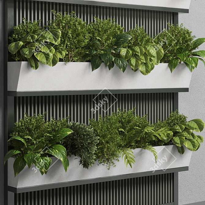 Modern Metal Wall Vase for Indoor Plants 3D model image 3