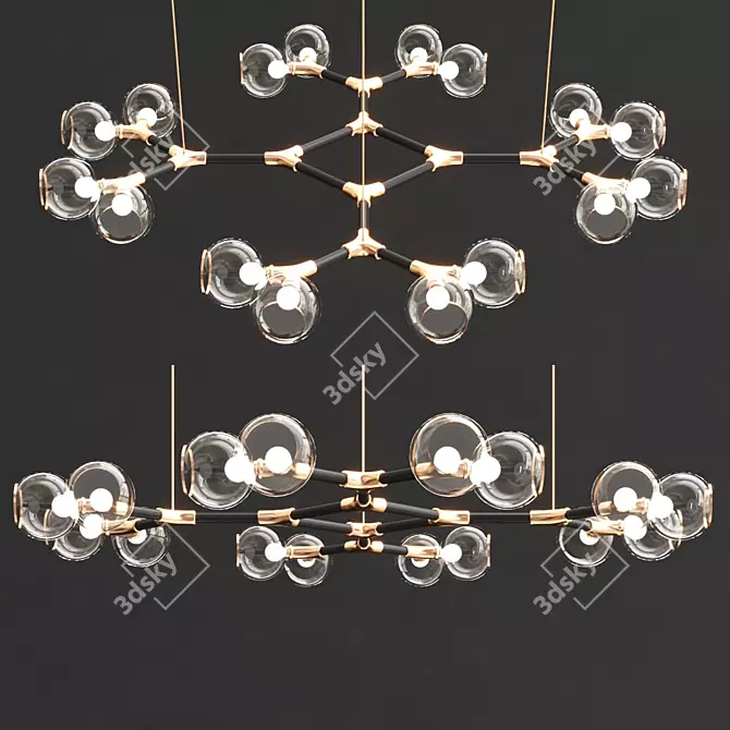 Elegant Horus Suspension Light 3D model image 1