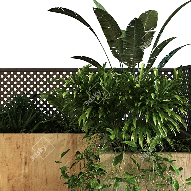 Boxed Garden: Plant Set with Bench 3D model image 5