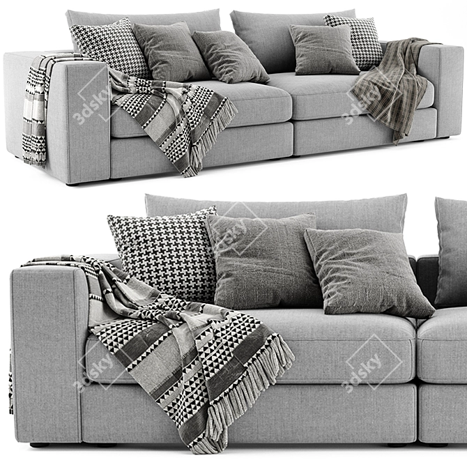 Sophisticated Linteloo Hamptons 2-Seater Sofa 3D model image 1