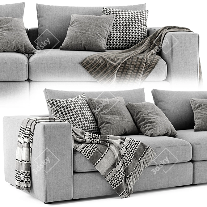 Sophisticated Linteloo Hamptons 2-Seater Sofa 3D model image 3