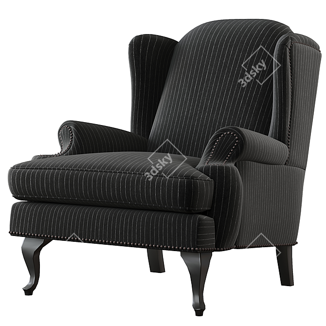 Elegant Black Armchair: Eichholtz / Frank Sinatra 3D model image 1