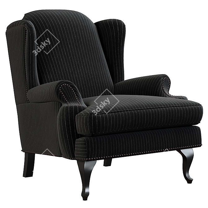 Elegant Black Armchair: Eichholtz / Frank Sinatra 3D model image 2