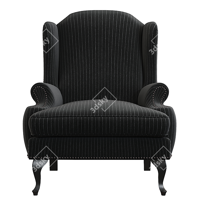 Elegant Black Armchair: Eichholtz / Frank Sinatra 3D model image 3