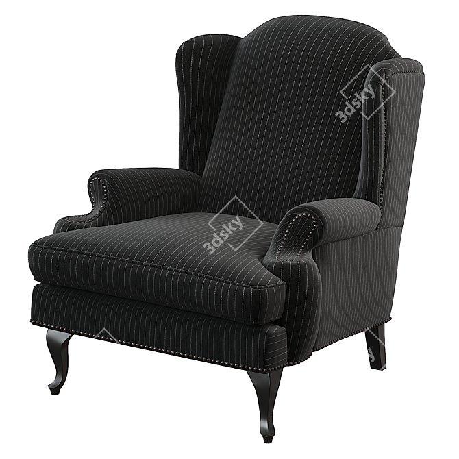 Elegant Black Armchair: Eichholtz / Frank Sinatra 3D model image 5