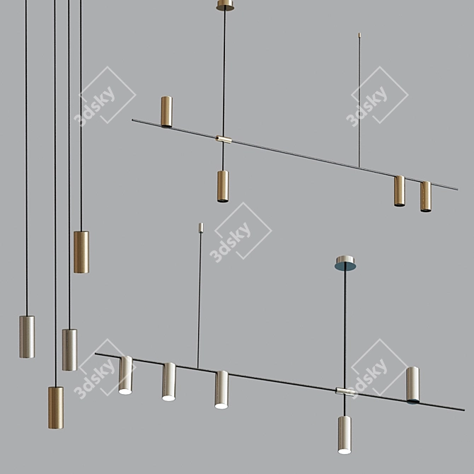 Geometric Pendant Chandelier - Collection 02 3D model image 1