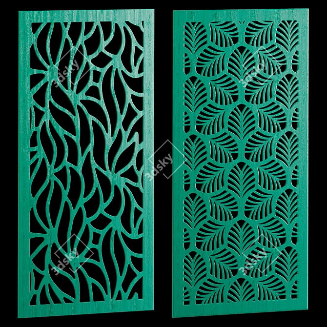 Elegant Carved Decor Panels 3D model image 2