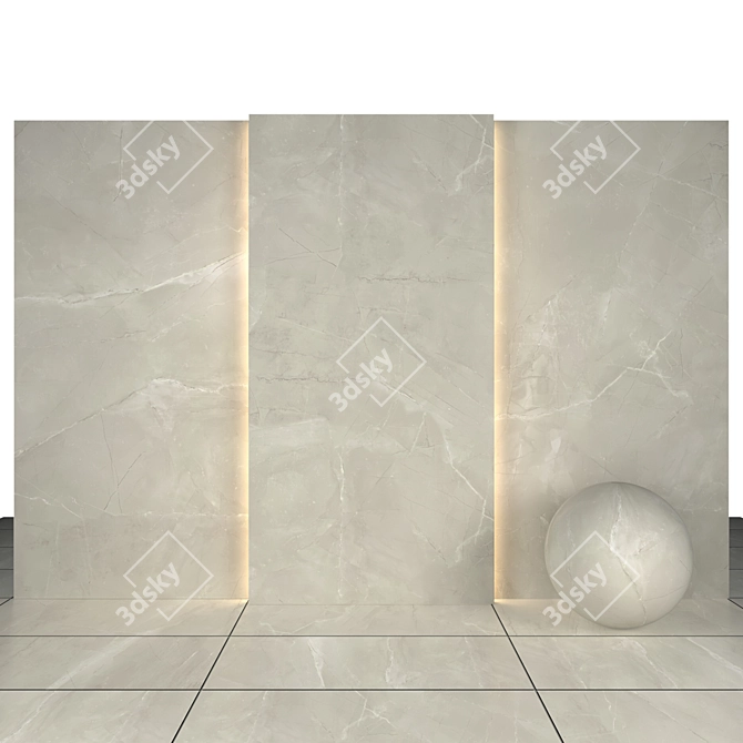 Punica Gray Marble: Textured Slabs and Tiles 3D model image 1