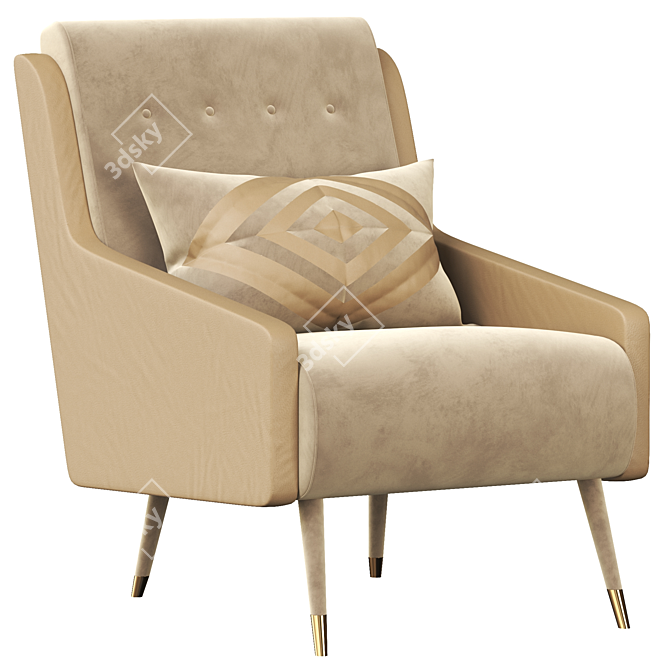 Retro Chic Vintage Armchairs 3D model image 1