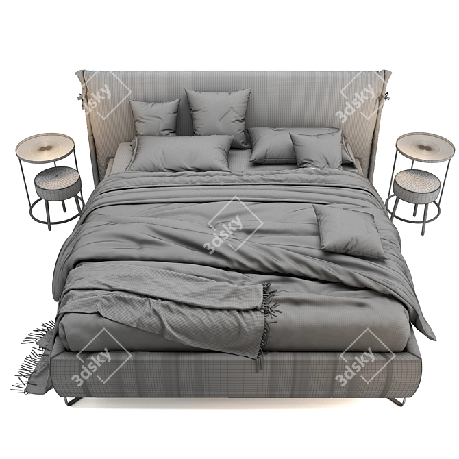 Elegant Bontempi Louise Bed 3D model image 5