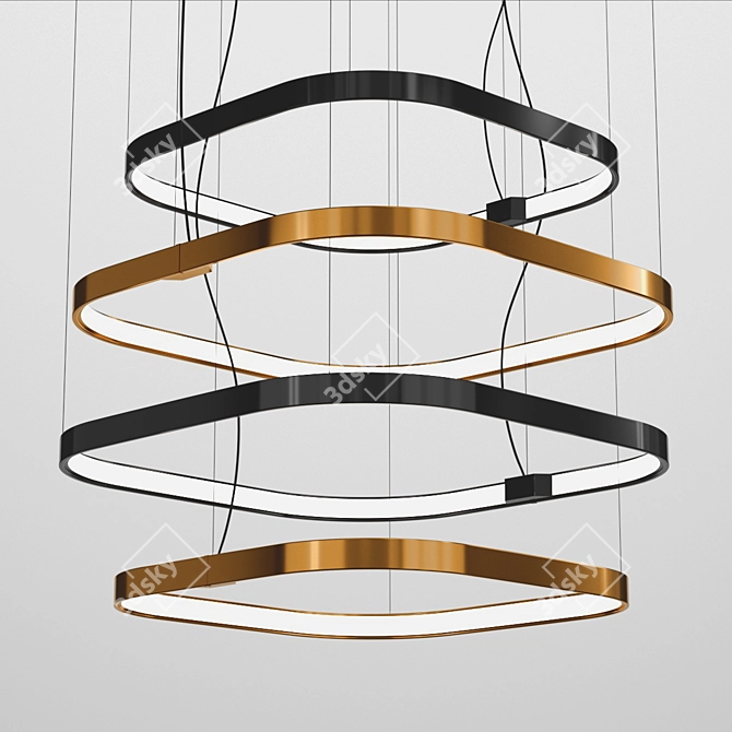 Minimalist Pendant Lighting: PANZERI ZERO SQUARE 3D model image 1