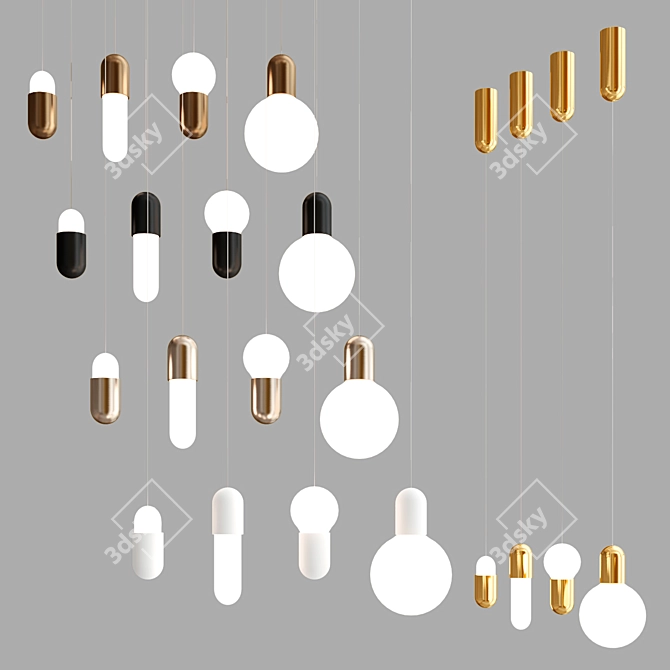 Sleek and Versatile Pendant Lighting 3D model image 3