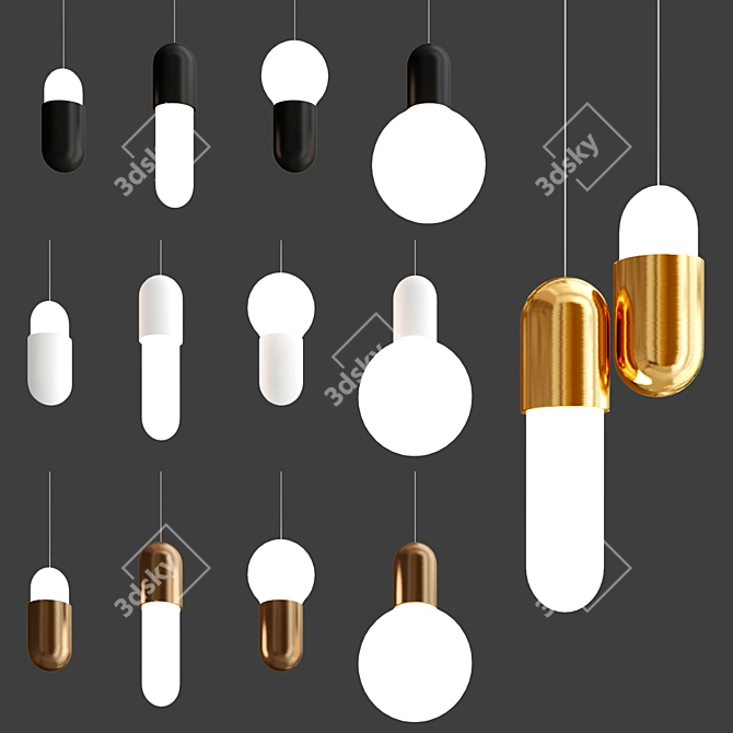 Sleek and Versatile Pendant Lighting 3D model image 5