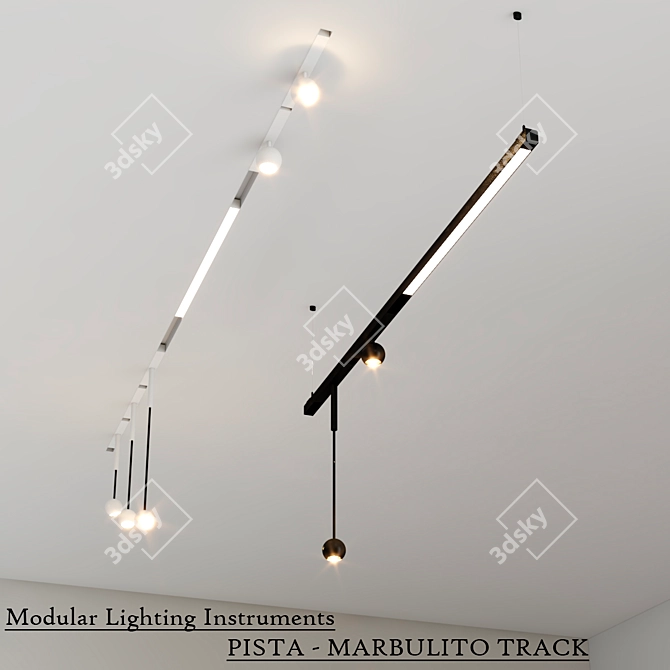 Modular Pista Marbulito Track: Innovative Lighting Solution 3D model image 3