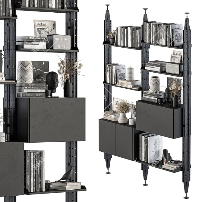 Cassina Infinito Metal Rack: Functional Elegance 3D model image 1