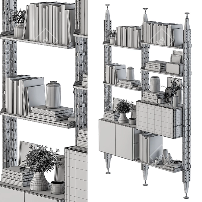 Cassina Infinito Metal Rack: Functional Elegance 3D model image 6