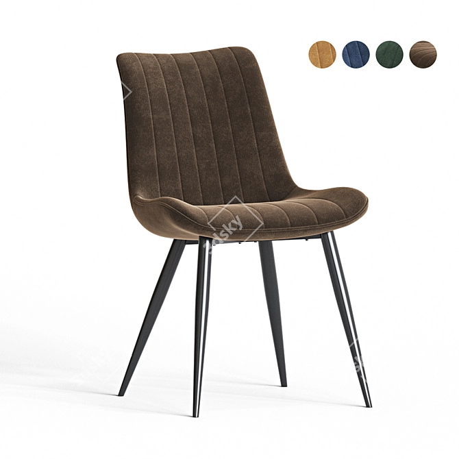 Sleek Leah Dining Chair 3D model image 5