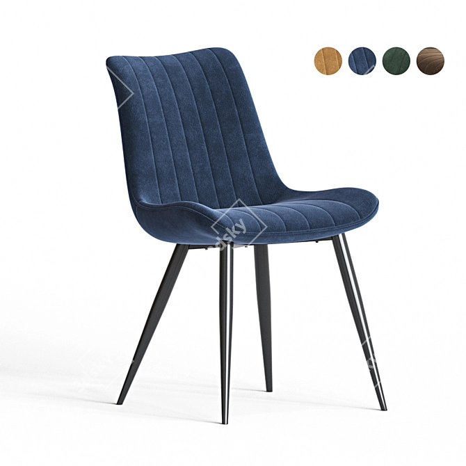 Sleek Leah Dining Chair 3D model image 6