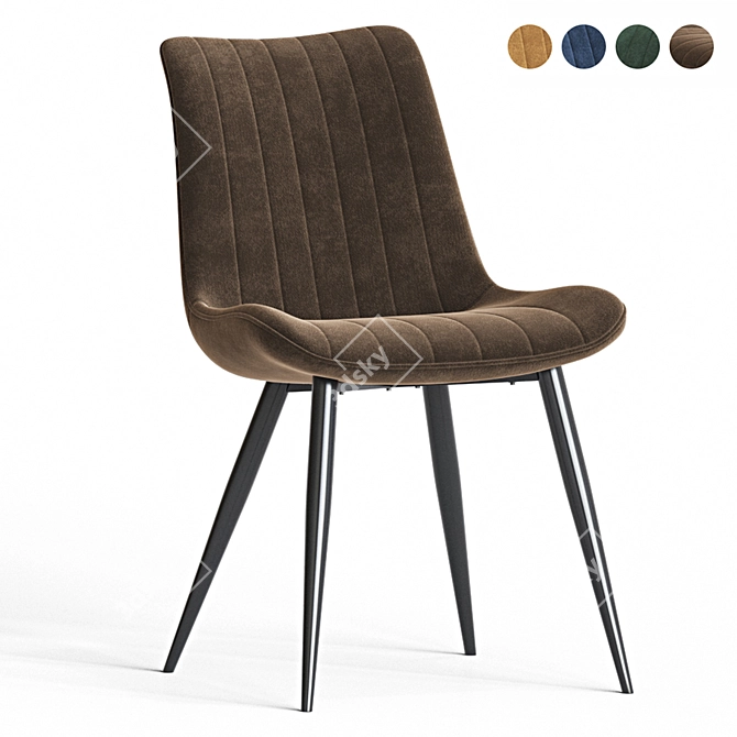 Sleek Leah Dining Chair 3D model image 2