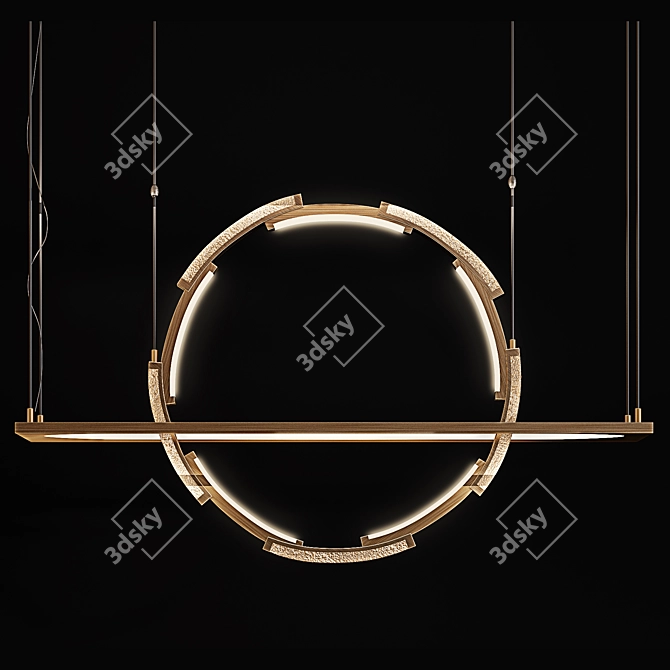 Sleek Metal Chandeliers 3D model image 2