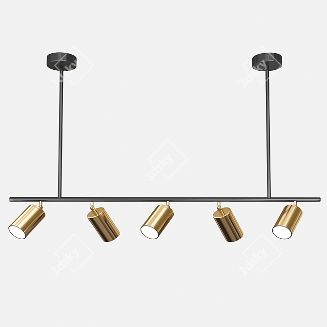 Versatile Adjustable Spotlight Rail 3D model image 1