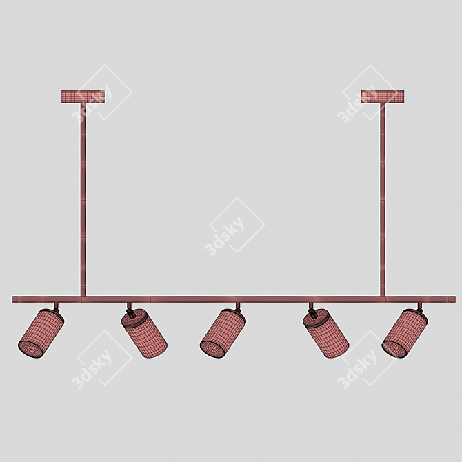 Versatile Adjustable Spotlight Rail 3D model image 3