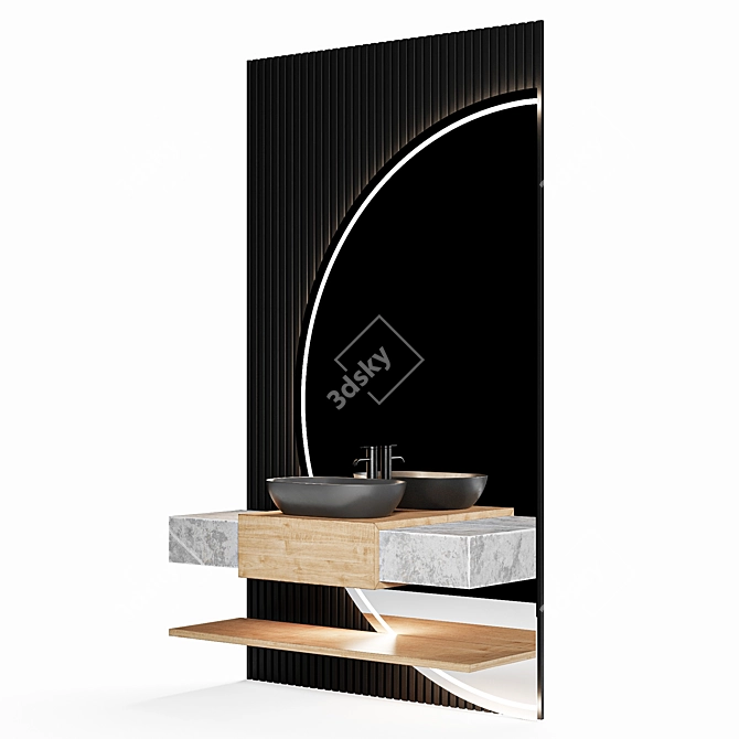 Modern Bathroom Furniture Set 3D model image 2