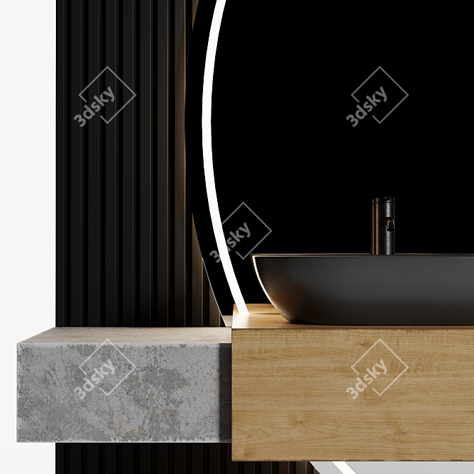 Modern Bathroom Furniture Set 3D model image 3